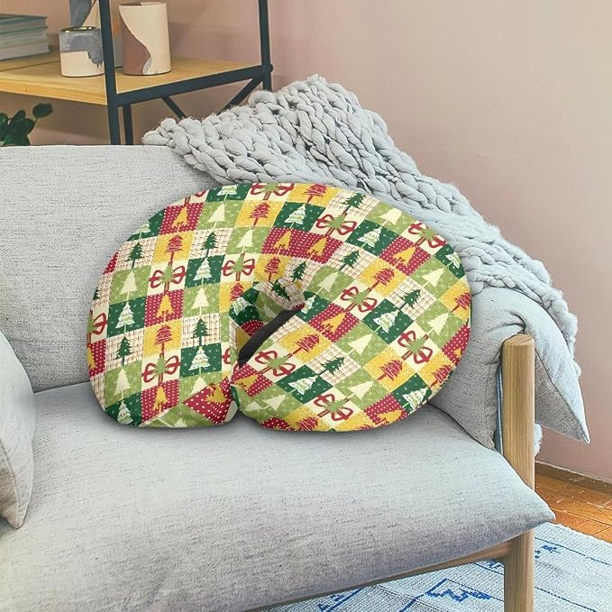 Christmas Tree Feeding Pillow Replacement Cover Soft Skin-Friendly Nursing Pillow Support Cover with Hidden Zipper for Boys & Girls Baby Shower Gift Easter Decor