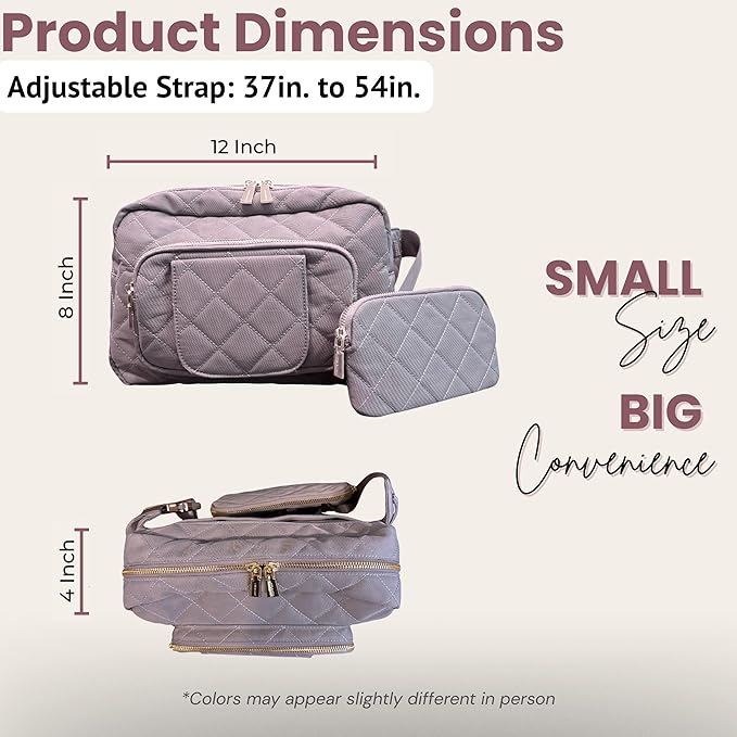 Lion & Light® Small Diaper Bag - Mini Diaper Bag with Portable Changing Pad, Crossbody Bags for Baby & Toddler, GreyTravel-Friendly Baby Tote with Adjustable Strap & Zippered Pockets