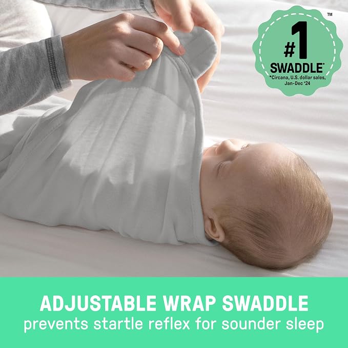 SwaddleMe by Ingenuity Original Swaddle, 100% Cotton, Improves Sleep & Calms Startle Reflex, 0-3 Months, 1.0 TOG, 2-Pack, Baby Swaddle Blanket - Minnie Mouse
