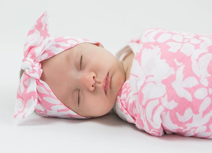 SwaddleDesigns Marquisette Receiving Swaddle Blanket for Baby Boys & Girls, Soft Premium Cotton Muslin, Best Shower Gift, Pink Lush, Parent Picks Award Winner Small