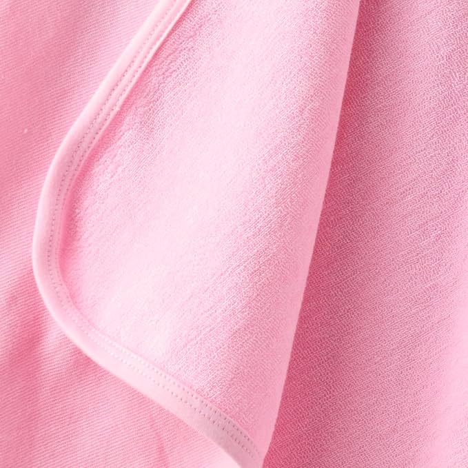 Butterblu Harper - 100% Organic Cotton Hooded Towels in Soft and Absorbent Baby Terry, 2-Pack, Fab Flamingo, One Size
