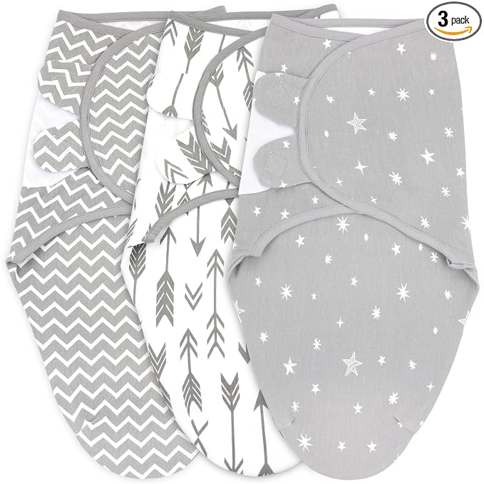 Swaddles for Newborns – 3-Pack Infant Swaddles 0-3 Months – Adjustable Swaddle Sleep Sack – Soft Organic Cotton Baby Wrap for Safe & Cozy Sleep (Galaxy)
