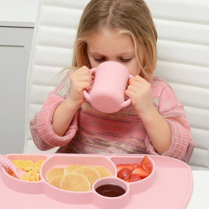 PrimaStella Silicone Baby & Toddler Training Cup with Handles (Periwinkle)