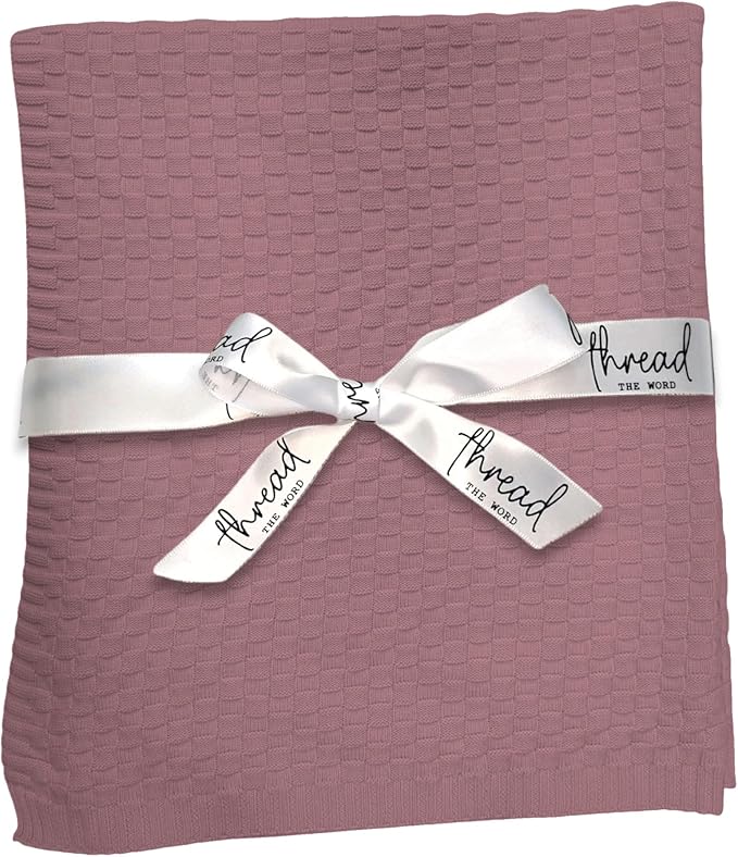 The Waffle Blanket - 100% Organic Cotton Baby Blanket, American Made, 30x40in - Bassinet, Crib, Stroller - Gift Registry Baby Shower for Newborns and Kids (Mauve)