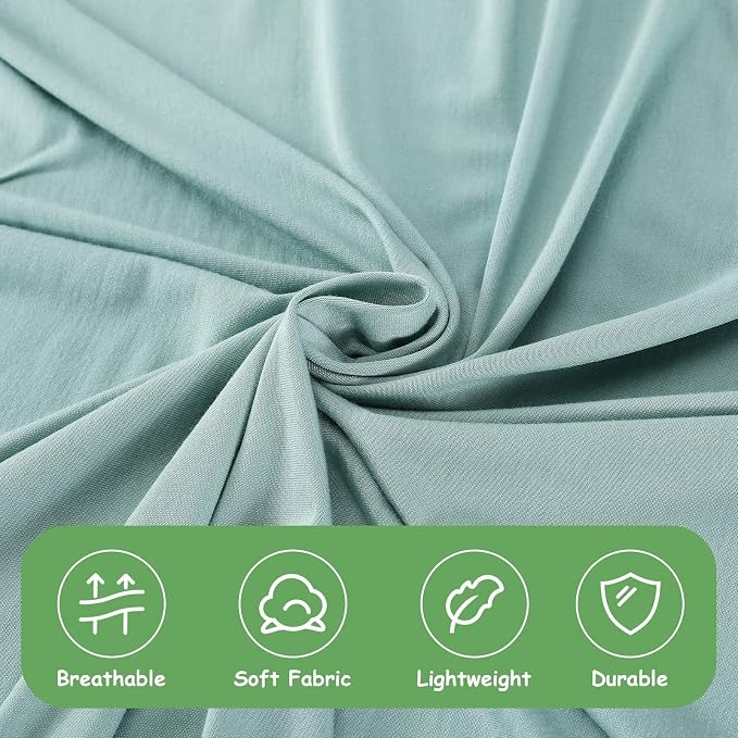 Cotton Knitted Baby Swaddle Blanket with Hat Headband Set Newborn Swaddle Wrap Receiving Blankets for Baby Girl Boy 35" x 35"(LightGreen)