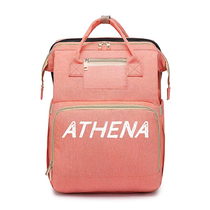 Personalized Diaper Bag with Name Embroidered Mommy Bag Backpack X-Large Foldable Stretchable