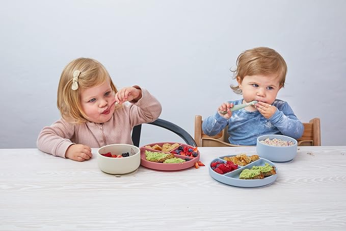 dollop Silicone Baby Feeding Spoon | 2 pack | BPA Free | Dishwasher Safe (Soft Eucalyptus)