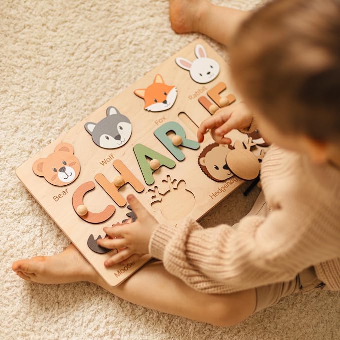 Montessori Animal Busy Board, Wooden Sensory Activity Board for Toddlers, Fine Motor Skills Learning Toy, Travel Busy Toy for 1 2 3 Year Old Boys and Girls, Educational Gift