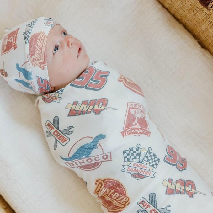 Copper Pearl Swaddle Blankets for Newborns | Soft Stretchy Receiving Blankets for Boys and Girls | Large 46 x 46 Inch Baby Blankets | Lightweight and Breathable Swaddles |Disney Pixar Bumper Stickers