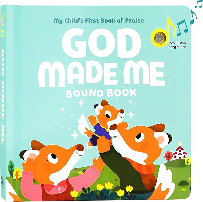 God Made Me Christian Sound Books for Kids - 6 Bible Songs for Toddlers ??Christian Gifts for Kids - Baby Bible for Baptism, Christening, Dedication Gifts, Sunday School, Preschool Homeschool