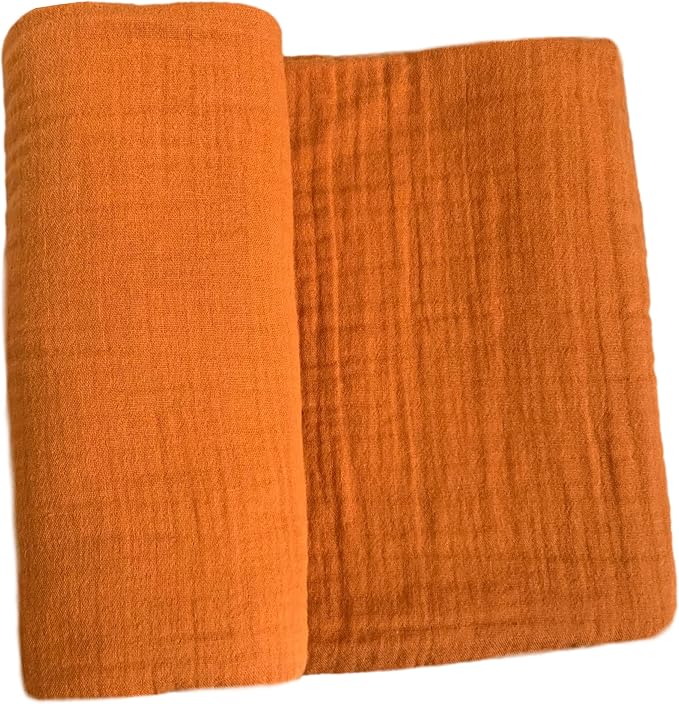 Leyl&Ari Muslin Baby Blanket, 100% Organic Cotton Soft Premium Quality Breathable for Infant, Newborn Baby, Toddler Crib, Gender Neutral Essential Accessories and Gift Made in USA (Earthly Rust)