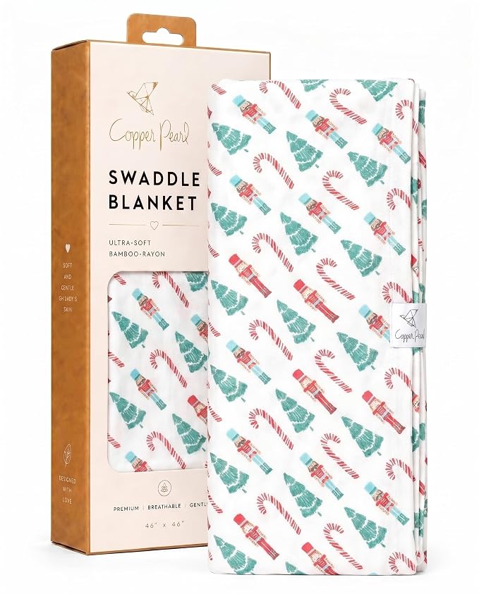 Copper Pearl Swaddle Blankets for Newborns | Soft Stretchy Receiving Blankets for Boys and Girls | Large 46 x 46 Inch Baby Blankets | Lightweight and Breathable Swaddles | Nicholas