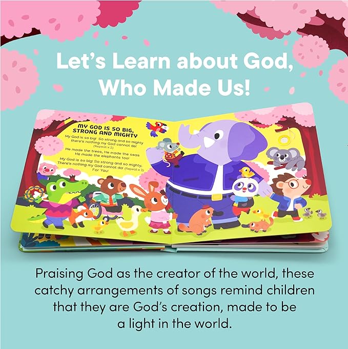 God Made Me Christian Sound Books for Kids - 6 Bible Songs for Toddlers ??Christian Gifts for Kids - Baby Bible for Baptism, Christening, Dedication Gifts, Sunday School, Preschool Homeschool