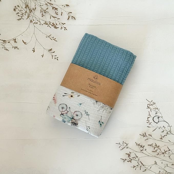 Mouliss Personalized Baby Blanket with Name ??Handmade 100% Organic Cotton Newborn Gift | Custom Knit Blanket for Boys, Girls, Kids & Baby Showers