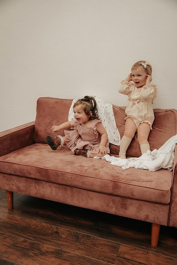 Baby Swaddle Blanket - 2 Pack | Boho Rainbows + Raindrops Set | Muslin Cotton Blend | Newborn Essentials | Boys & Girls Baby Stuff | Receiving Blanket | Rainbow Baby |
