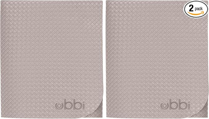 Ubbi On-The-Go Diaper Changing Baby Mat, Soft and Comfortable Diaper Bag Accessory Must Have for Newborns, Easy to Clean, Portable Folding Pad, Baby Traveling Accessories, Taupe (Pack of 2)