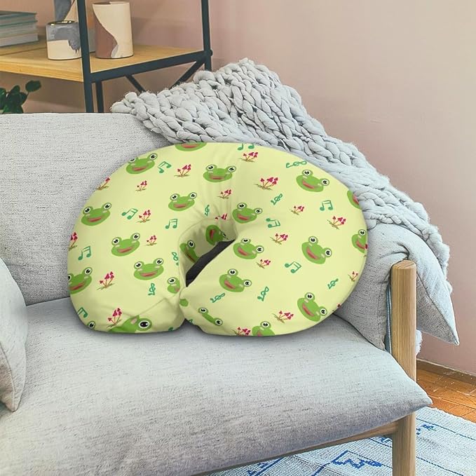 Frog Note Nursing Pillow Cover Breast Feeding Pillow Support Positioner Lounger Slipcover for Baby Boy Girl Newborn Infant