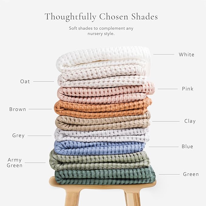 Konssy Waffle Baby Blanket - Soft & Cozy Nursery Swaddle Blanket, Lightweight Toddler Throw for Boys & Girls, Ideal for Wrapping(Brown)