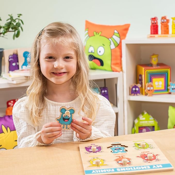 Open The Joy Emotional Healing Bundle – Feel Better Activity Bag + My Emotions Family Peg Puzzle | Get Well Soon Gift for Kids with 25+ Activities, SEL Learning Toy, Emotional Recognition Puzzle, Ages