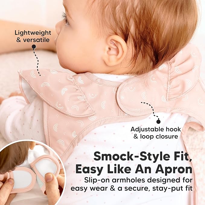 KeaBabies Waterproof Bibs for Baby Girl,Boy ??2-Pack Lightweight, Large Baby Bibs for Eating, Wearable Food Catcher, 6-12 Months Infant Feeding Essentials, Smock for Toddlers 1-3, Kids (Jolly Rainbow)