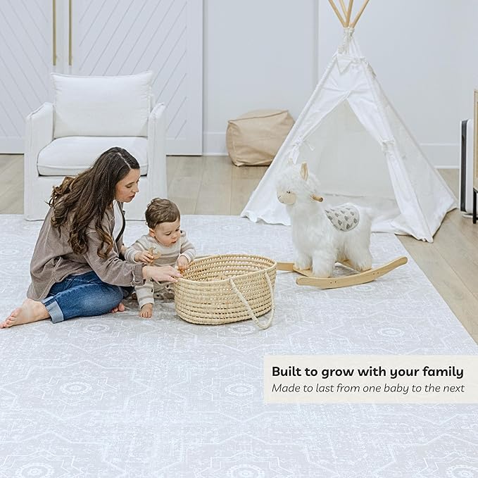 Little Landings Baby Play Mat for Floor - Layla (6x6ft) - Premium EVA Foam Play Mat for Babies & Toddlers (Ages 0-5+) - Non-Toxic Playmat for Tummy Time, Crawling & Playroom - Stylish & Comfortable