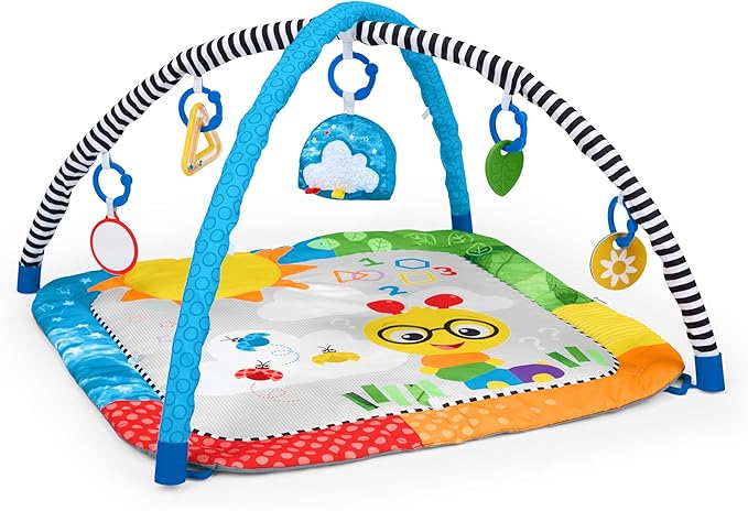 Baby Einstein Cal?™s Curiosity Center Foldaway Play Gym, Educational Activity Gym, with Music & 5 Multisensory Toys; Ages 0 Months and up