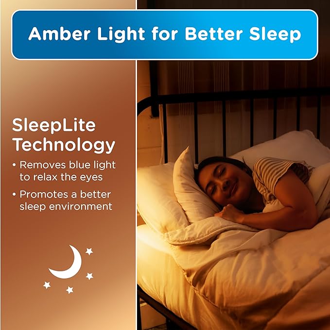 Enbrighten SleepLite LED Night Light Motion Sensor Nightlight Dusk to Dawn Amber Lights Ambient Lighting Room Decor for Bedroom Baby Nursery Bathroom White