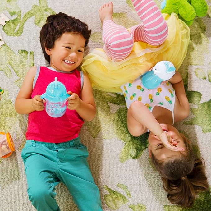 Munchkin® Click Lock??Bite Proof Sippy Cup, 9 Ounce,2 Count (Pack of 1), Plastic, Blue/Green