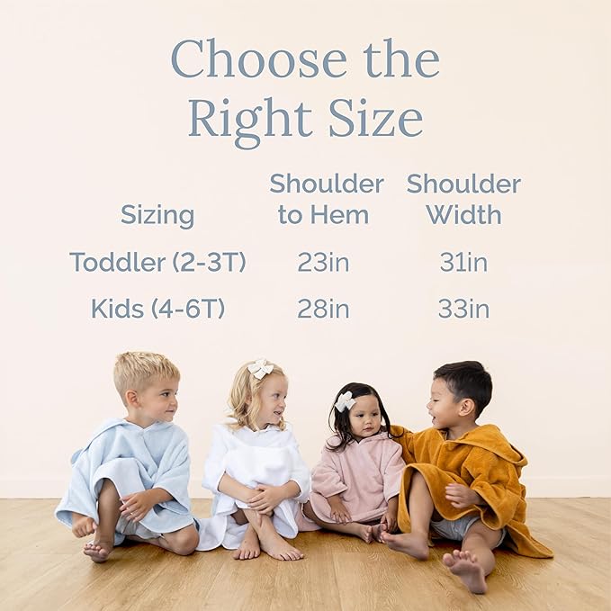 Natemia Hooded Towel Poncho – 100% Organic Cotton - Kids & Toddler Beach Towel with Hood - GOTS Certified - Gentle on Sensitive Skin - Cozy Swim & Bath Towel for Boys, Girls - Perfect Registry Gift