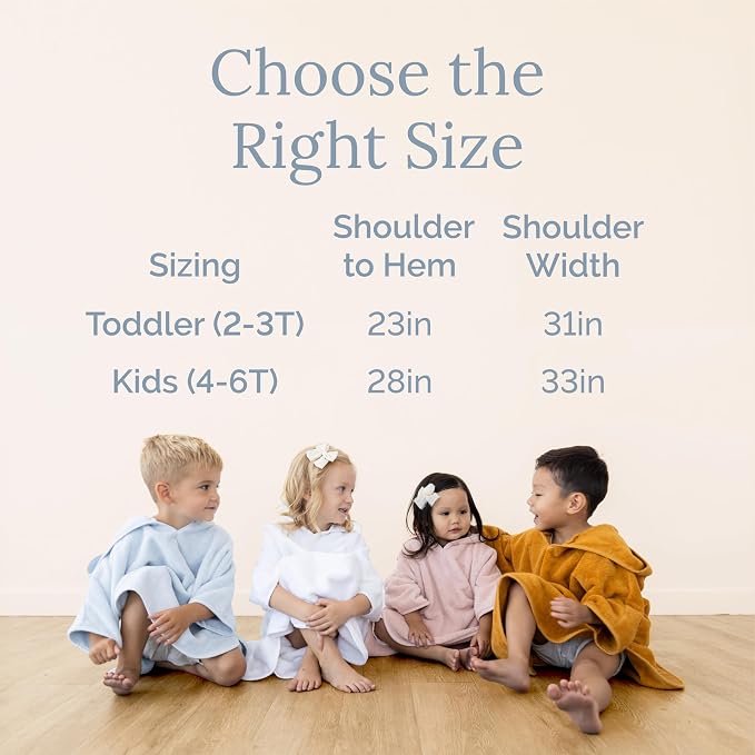 Natemia Hooded Towel Poncho – 100% Organic Cotton - Kids & Toddler Beach Towel with Hood - GOTS Certified - Gentle on Sensitive Skin - Cozy Swim & Bath Towel for Boys, Girls - Perfect Registry Gift