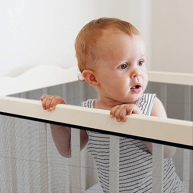 Ewaves Stairway Net - Baby Safety Rail - 15 x 2.6ft - Banister Stair Net for Child, Small pet,Toy- Indoor & Outdoor(Black)