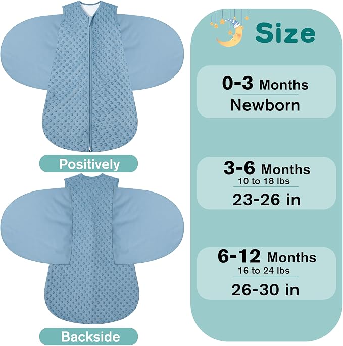 BSTOPPT Fleece Newborn Sleep Sack Baby Swaddle,3-Way Adjustable Wearable Blanket,2 Pack Fleece Swaddling sleeping bag TOG 2.0， (Brown & Dark Green, 0-3 Months)