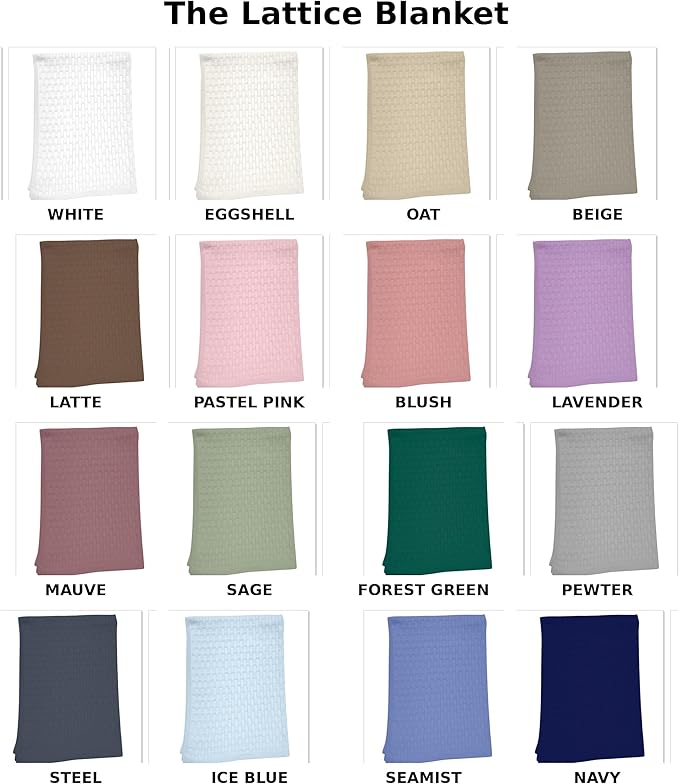The Lattice Blanket - 100% Organic Cotton Baby Blanket, American Made, 30x40in - Bassinet, Crib, Stroller - Gift Registry Baby Shower for Newborns and Kids (Grey)