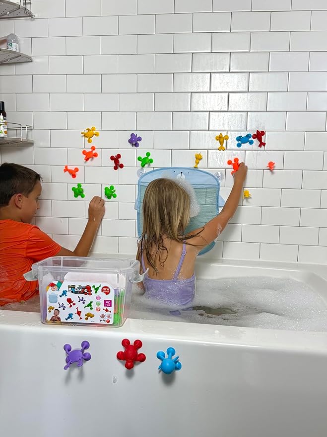 ODELA Genius Sucker Toys 42PCs Sea Animals Edition ??Fun Colorful Toddler Bath Toy Animal Toys for Toddlers 1-3 ??Safe and Durable Materials ??Educational and Cute Designs ??Ideal for Bath Time, Pool