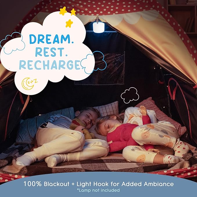 Blackout Sensory Tent for Kids with Autism - 51"x 51"x 40" Calming Corner, Easy to Assemble & Durable with Clear Phone Pocket and Mesh Storage ??Ideal for SPD, ADHD & Autistic Children Mushroom Tent