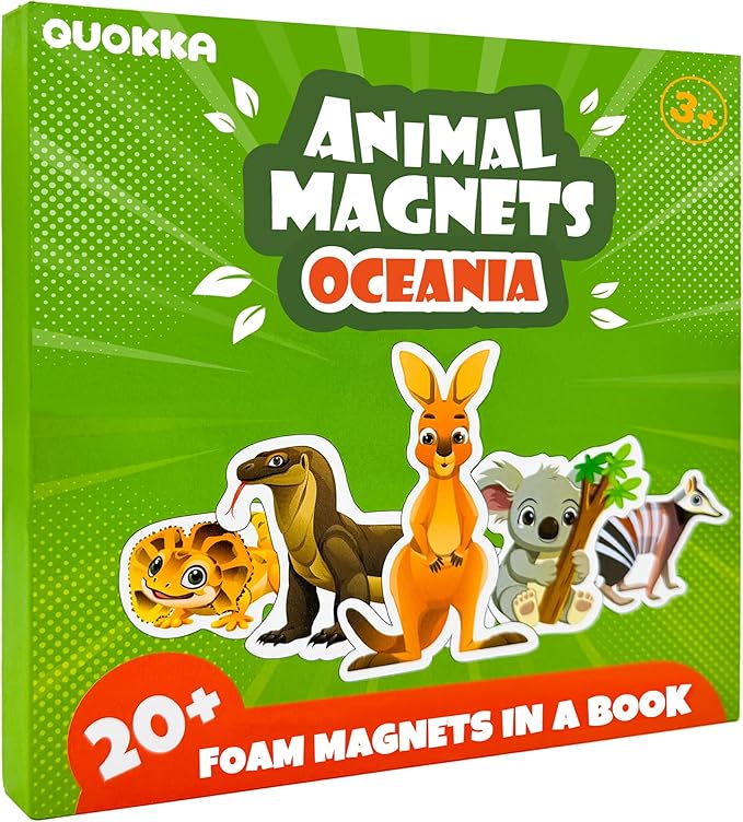 QUOKKA Travel Magnetic Puzzles for Toddlers 1-3 – 20+Pcs Australia Game with Extra-Long Play Book – Fun Travel Game Toy for Kids Ages 3-5 – Strong Magnets for Car Activities – Fun Toddler Puzzle 2-4