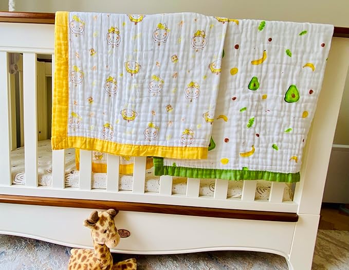 2-Pack Muslin Swaddle Blanket – 100% Organic Cotton Baby Blanket, 6-Layer Soft & Breathable, 43 × 43 in