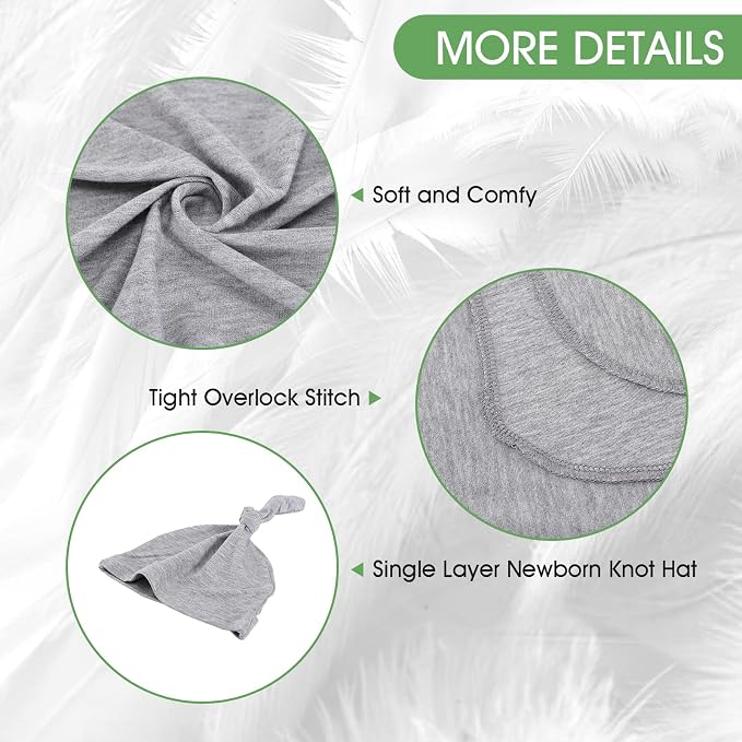 Cotton Knitted Baby Swaddle Blanket with Hat Headband Set Newborn Swaddle Wrap Receiving Blankets for Baby Girl Boy 45" x 45"(Ginger)