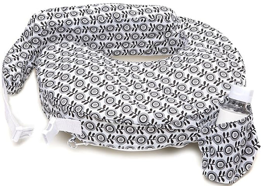 My Brest Friend Original Nursing Pillow Enhanced Ergonomics Essential Breastfeeding Pillow Support For Mom & Baby W/ Convenient Side Pocket, Double Straps & slipcover, Midnight Poppy