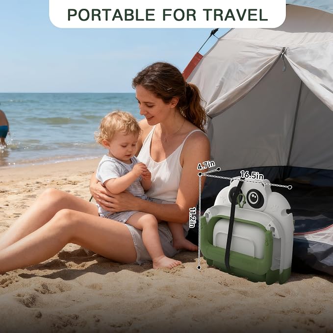 Foldable Baby Bathtub for Newborn to Toddler (0-24 Months), Portable Baby Bath Tub for Travel, Collapsible Baby Tub with Soft and Supportive Cushion (Panda-Green)