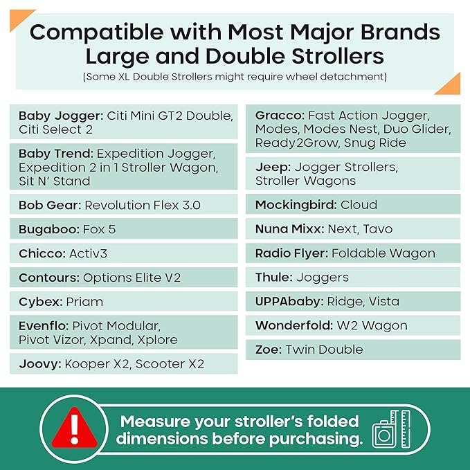 reperkid Large Stroller Bag for Airplane Travel, Black & Red, 47" H x 24" W x 15" D, Fits Most Large, Single, Double, Jogging Strollers ??Premium Waterproof Cover, Adjustable Shoulder Straps