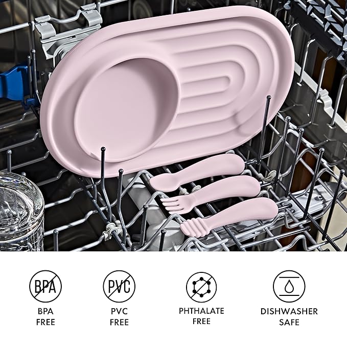 OXO Tot Textured Suction Plate ??Blossom, Baby Feeding Essentials