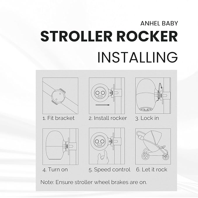 Rechargeable Stroller Pram Rocker, Portable Weatherproof Baby Sleep Device, Fits All Stollers & Prams - Adjustable Speed, Long-Lasting Battery
