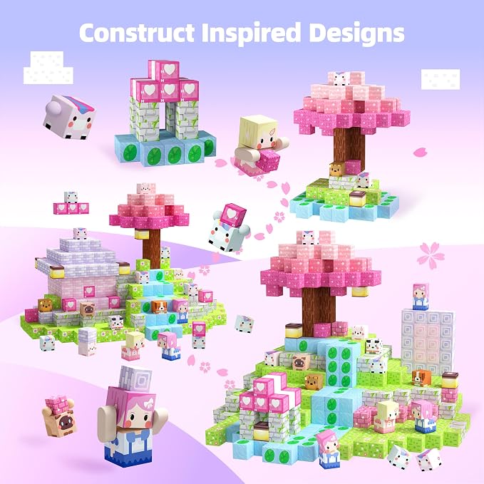 GobiDex Magnetic Blocks Kid Building Toys for 3+ Years Old Girls, STEM Sensory Gifts for Princess, Kids Magnets Build MagWonder World Game for Toddler