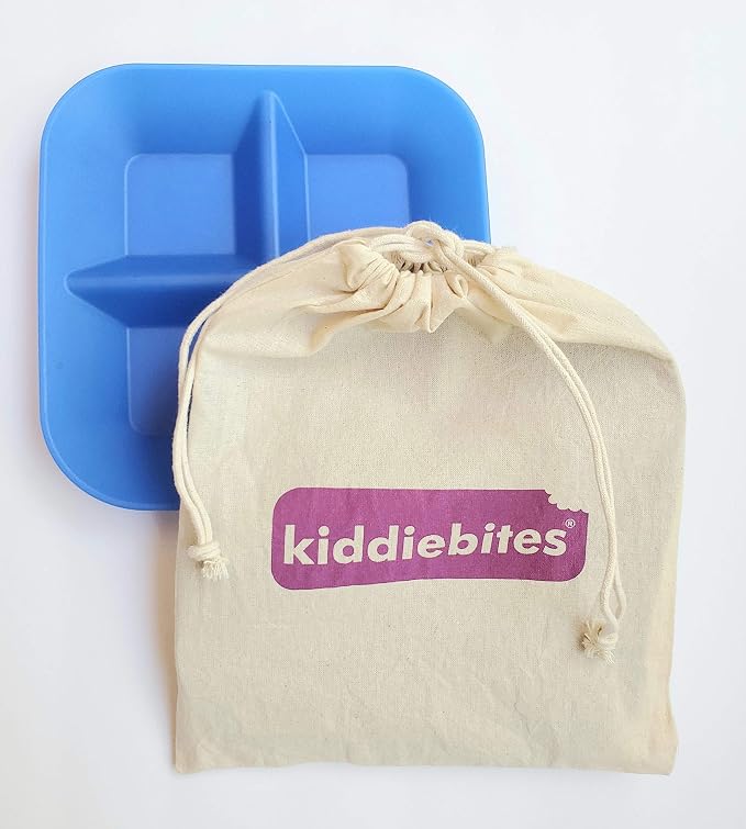 | 100% Silicone Plates for Babies & Kids | Made in The USA | BPA, BPS, Lead, Cadmium, PVC, & Phthalate Free | Children's Divided Placemat Set | Blue, 2 Pack