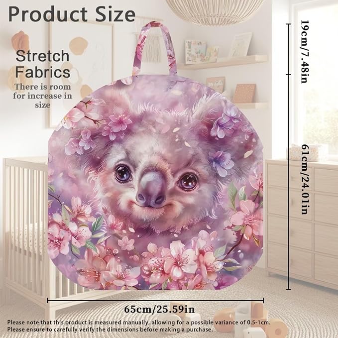 Cherry Blossom Koala Nursing Pillow Covers for Baby Girl Nursing Pillow Slipcovers for Breastfeeding Moms, Soft and Stretchy Safely Breastfeeding Pillow Cover for Infant Pillow Not Included