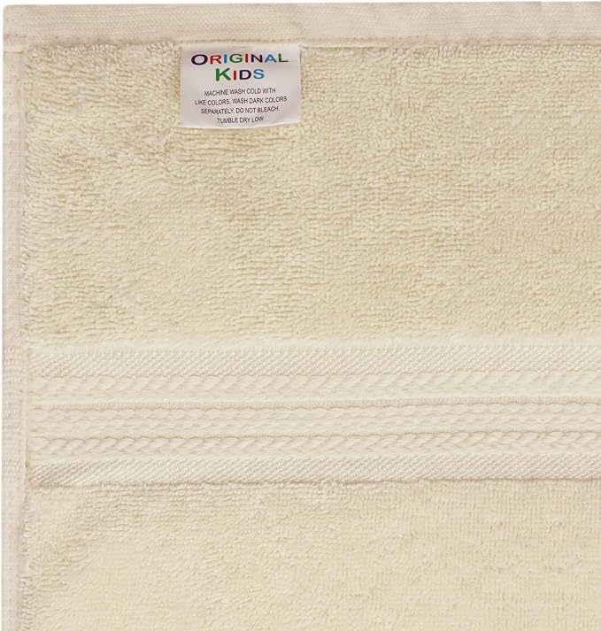 ORIGINAL KIDS Hooded Bath Towel Wrap - Ultra Soft 100% Cotton Terry Large Oversized Hooded Kids Towel - Toddler Big Kid Shower Pool Beach Towel - Absorbent Quick Dry Easy Care Gift - 30 x 54 - Ivory