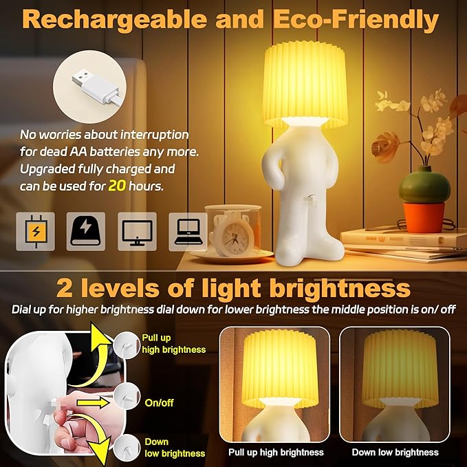 OMG that D*ck Switch Rechargeable Night Light, Upgraded Wireless LED Lamp with 2 Brightness Modes, White Elephant Gifts for Adults Novelty Gag Gift Birthday Gifts for Men Women (Yellow)