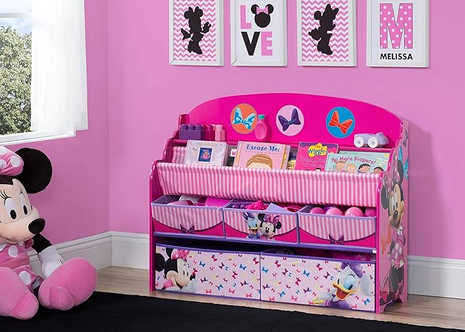 Delta Children Deluxe Book & Toy Organizer, Disney Minnie Mouse