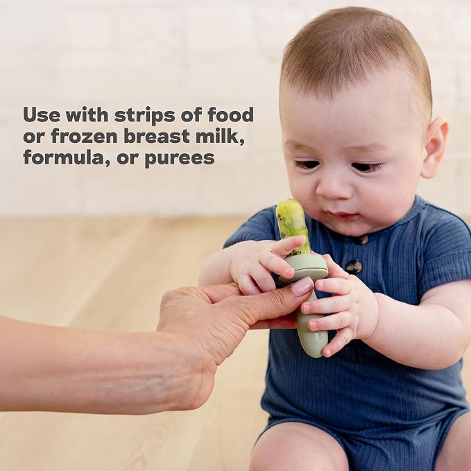 ezpz Kit 2: Learn to Eat and Drink (Blush) - Tools to Help Your Baby Practice Chewing, Sipping, and Self-Feeding - Start Solids + Baby-Led Weaning Safely - Shower Essentials & Gifts
